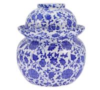 PHENOFICE Ceramic Pickles Canister with Double Lids, Airtight Food Storage Jar for Kitchen, Easy to Store without Burrs, Home Storage Pot for Preserving Pickles and Fermented Foods