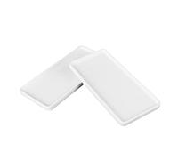 PHENOFICE Ceramic Rectangular Tray 2 Pack Gloss White Bathroom Storage Tray for Jewelry Perfume Bottles Hair Accessories Cosmetics Home Hotel Vanity Use