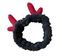 PHENOFICE Christmas Antlers Women Hairband Elastic Black Plush Head Wrap Comfortable Wearing Hair Accessories for Facial Cleaning and Sports