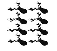 PHENOFICE Christmas Silverware Holders Elk Head Tableware Bags 8Pcs Deer Fork Spoon Storage for Holiday Dinner Party Decorations Black Felt
