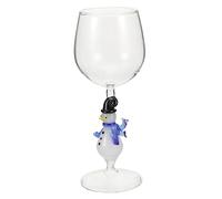 PHENOFICE Christmas Themed Glass Wine Goblet Creative Snowman Design Capacity for Holiday Parties Home Decor and Giving Versatile Drinking Glass for Wine Cocktail and More