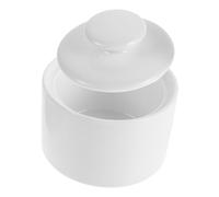 PHENOFICE Classic White Straight Ceramic Sugar Bowl with Lid 170ml Kitchen Storage Jar