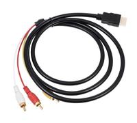 PHENOFICE Connecting Cable Adapter Copper Audio and Video Transfer Cable Av to 3Rca Connector for Dvd and TV Setup