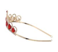 PHENOFICE Copper Heart Bride Wedding Crown Tiara Hairband, Small Delicate Orange-Red Crown Headpiece for Bridal Hair Decor, Queen Hearts Headdress for Wedding and Special Occasions