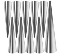 PHENOFICE Cream Horn Moulds in Silver 10pcs Cone Shaped Stainless Steel Baking Mold Easy to Use Convenient Storage for Croissant Pastry