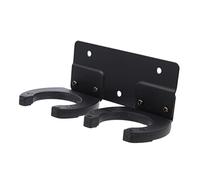 PHENOFICE Double Hook Microphone Hook Metal Wall-mounted Heavy-duty Support Black Mic Holder for Conference Room and Church Ktv Supply