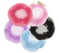 PHENOFICE Elastic Mesh Hair Bun Covers Soft Polyester Flower Edge Hair Nets 5pcs for for Quick Styling Ballet Dancers and Suitable for Skating and Performance