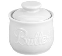 PHENOFICE Elegant Ceramic French Butter Crock with Tight-Sealing Lid and Large Capacity White Countertop Butter Dish for Family Use and Cheese