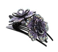 PHENOFICE Elegant Flower Back Hair Clip with Resin and Rhinestone Material, No Uncomfortable Pulling, Strong Hold Day, for Wedding and Daily Wear, Stylish Duckbill Hair Barrette for Women