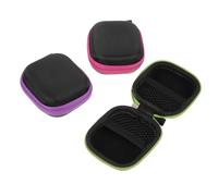 PHENOFICE Essential Oil Bottle Carrying Case 3 Pack Travel Pouches in Green Purple Pink for Roll-On Bottles and Small Cosmetic Organiser