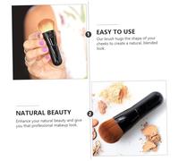 PHENOFICE Fluffy Synthetic Fiber Foundation Brush for Women Portable Angled Powder Brush for Liquid Concealer and Loose Powder Makeup Soft Blending Tool for Natural Silky Finish