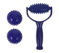 PHENOFICE Full Body Muscle Roller with 2 Spiky Massage Balls for Legs and Back, Compact Manual Massage Roller Made of Abs and PVC Materials, for Office Use and Easy to Carry in Your Bag