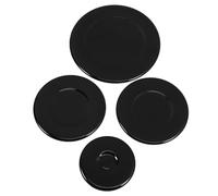 PHENOFICE Gas Stove Burner Replacement Caps Kit Black 4pcs Aluminium and Iron Material with Easy and Stable Installation for Gas Range Burners
