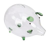 PHENOFICE Glass Piggy Bank Boys and Girls Money Jar Pig-shaped Coin Storage Box Naming Ceremony