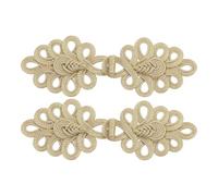 PHENOFICE Golden Chinese Frog Buttons Closure Fasteners Decorative Solution 2pcs Polyester Material with Vintage Aesthetic for Cheongsams and Suits for Sewing and Crafting Projects