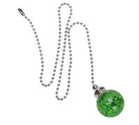 PHENOFICE Halloween Crystal Pull Chain Pendant for Ceiling Fan and Light | Green Cracked Ball, Soft Feel and Light Refraction, 21.6 Inch Extender with Connector for Room Car