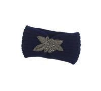 PHENOFICE Hand Made Woolen Yarn Headband with Simple Flower Pattern, Breathable and Comfortable to Wear, Winter Warm Hair Band for Women and Navy Hair Accessories