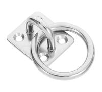 PHENOFICE Heavy Duty 304 Stainless Steel Pad Eye Plate round Ring, Square Ceiling Mount Hook for Swing Hanging, 6mm Sturdy Playground Equipment Hardware