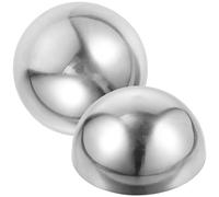 PHENOFICE Hemisphere Mirror Polished Stainless Steel 2pcs Stylish Silver Half Spheres for Decorating Stores and Beautifying Public Places