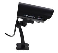 PHENOFICE High Simulation Fake Cctv Camera Led Flashing Light for Indoor and Outdoor Use Waterproof Security Monitoring No Battery Required Black