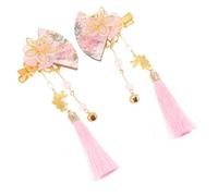 PHENOFICE Japanese Hair Pin 2pcs Floral Beaded Tassel Decorative Hair Clip Lightweight Accessories for Weddings and Photoshoots Random Style