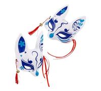 PHENOFICE Japanese Half Face Fox Mask with Design for Cosplay and Masquerade Intricate Animal Mask for Women Party Stage Show Accessory Traditional Japanese Style
