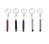 PHENOFICE Keychain Style Portable Stylus Pens 5 Pieces Set for Capacitive Touch Screens Phones Tablets Non-Slip Sandblasted Matte Surface Assorted Colors