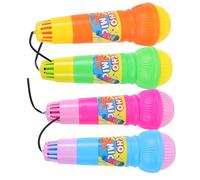 PHENOFICE Kids Echo Microphone Toy Set 4pcs Lightweight Plastic Echo Microphones for Boys and Girls 19cm Size for Parties and Pretend Play