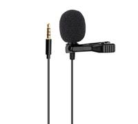 PHENOFICE Lapel Mic Black and Metal Design Easy to Carry for Cameras and Laptops Omnidirectional Clip-on Mini Microphone with 3.5mm Jack for Webcast and Outdoor Lectures