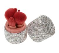 PHENOFICE Luxury Bling Crystal Makeup Brush Holder Set with Multifunctional Storage and Dust Protection, Plastic Portable Organizer for Home and Parties, Travel Makeup Beauty Tool