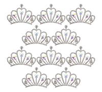 PHENOFICE Mini Rhinestone Crown Charms Versatile Styling Options 10pcs in Silver Zinc Alloy with Lightweight Design and Elegant Crystal Embellishments for DIY Crafts and Jewelry Making