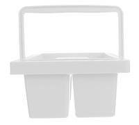 PHENOFICE Multifunctional Artist Brush Washer Container with Paint Mixing Basin Portable Pen Washing Bucket for Painting Accessories White Square Design for Creative Brush Cleaning