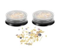 PHENOFICE Nail Decor for Manicure Salon and Comfortable Touch Metal Leaf 2 Boxes Nail DIY Accessories with Shiny Appearance for Girl and Personal Decoration