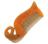 PHENOFICE Ox Horn Hair Comb Anti-Static Comb Double-Sided Engraving Delicate Swan Shape for Hair Tools at Home or Trip
