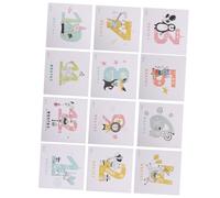 PHENOFICE Photo Props Self-adhesive Paper Stickers for Keepsakes and Sharing Growth 12pcs Month Decal on Social Media