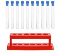 PHENOFICE Plastic Laboratory Test Tube Support Rack with Six Holes, Versatile and Reusable Tube Holder for School Chemistry Lessons and Laboratory Use