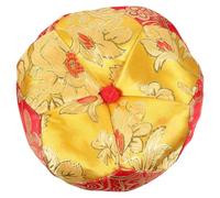PHENOFICE Portable Style to The Comfortable and Smooth Handmade Sound Bowl Cushion in Golden Cloth Delicate Design, for Prayer Or Meditation Use