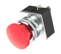 PHENOFICE Red 30mm Push Button Switch with Auto Reset Function, Momentary Flat Head Control Button Made of Plastic, High Reliability and Easy to Install for Industrial Use