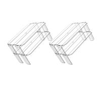 PHENOFICE Refrigerator Storage Shelf 2pcs Plastic Superimposable Rack Multi-purpose Tabletop Storage Holder for Fridge Organising and Kitchen Supplies