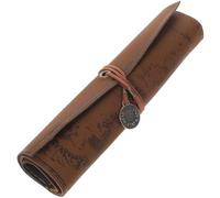 PHENOFICE Retro Roll up Pencil Case Pouch Made of Leather with Smooth Surface and Pen Storage Organizer, for Travel During Graduation Time, Featuring a Vintage Style that Prevents Pencils