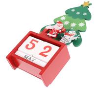 PHENOFICE Romantic Wood Block Calendar with Manually Changeable Date and Countdown Function, Vintage Christmas Desk Decoration for New Year Home Decoration, Synthetic Material Perpetual