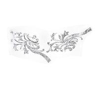 PHENOFICE Silver Flower Embroidery Patch Suitable for Cheongsam and Formal Dress Decoration 1 Pair Thick Texture Polyester Material, Not Easy to Fade for Clothes