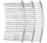 PHENOFICE Silver Metal Hair Combs Sturdy Hard Wire 3 Pieces with 20 Teeth for DIY Hair Pieces and Wedding Veils Suitable and Headdresses