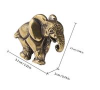 PHENOFICE Solid Brass Elephant Figurine Sculpture, Small Decorative Animal Statue for Office and Home Décor, Miniature Collectible Elephant Ornament for Feng Shui and Lucky Charm