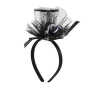 PHENOFICE Sparkly Mini Hat Headband with Silver Sequin and Mesh Lightweight Party Accessory for Year Celebration Festive Photography Props for Holiday Events and Year-end Parties