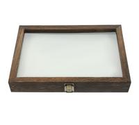 PHENOFICE Specimen Case Display Box with Vintage Style and Strong Sturdy Wood Frame Lockable for Museum and School Collection 12.2 X 8.7 X 1.6 Inches Random Style