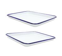 PHENOFICE Square Baking Pan Set 2 Large Pans Non-Stick for Pizza Crepes Breads Cakes Efficient Baking Restaurant Use
