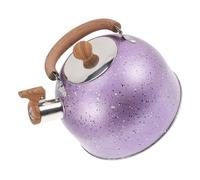 PHENOFICE Stainless Steel Flat Bottom Whistling Kettle Large Capacity 3L Green Water Tea Pot Comfortable Wooden Handle for Home and Camping Loud Sound Heat Resistant Base Tea Maker Pot Infuser