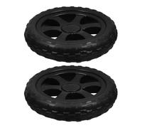 PHENOFICE Trolley Wheels for Transporting Goods 2pcs Black Rubber for Shopping Cart Replacement, Heavy Duty Utility Rolling Cart Wheels with Easy Installation and Wear-resistant Features