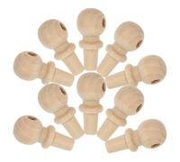 PHENOFICE Unfinished Wood Gourd Finials Cork Stoppers and Precision Fit 10pcs with Comfortable Grip for Furniture Crafting and DIY Projects